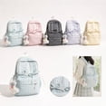 thumbnail image 3 of Cute Gingham Coquette School Backpack for Girls, Pearl Beaded Bow Plush Charm Bookbag, Large Teen Student Casual Daypack (Purple), 3 of 7