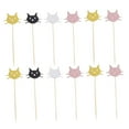 thumbnail image 4 of WHAMVOX Assorted Color Cat Cake Toppers for Decoration Creative Paper Wedding Birthday Cupcake Decor 12 Pieces, 4 of 8