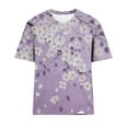 thumbnail image 4 of KeFaWanJu Women Plus Size Tops Under $10.00 Graphic Flower Shirts Loose Crew Neck Womens Tshirt Comfortable Tops, 4 of 4