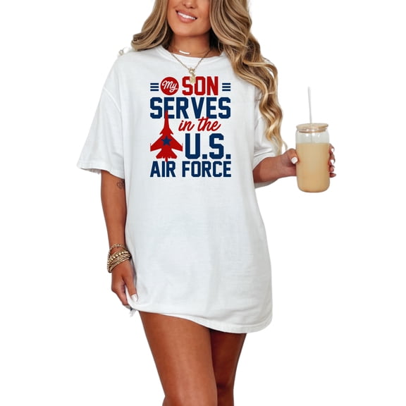 Proud Parent of Air Force Member, White Comfort Colors T-Shirt, Small