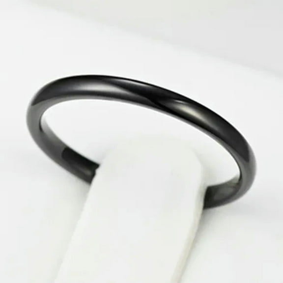 2mm Blue/Black/Gold/Silver Titanium Steel Band Wedding Engagement Ring Size 5-10