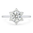 thumbnail image 2 of 1 1/3 ct. t.w Center 6.5MM Round Cut Lab Created Moissanite Diamond Flower Engagement Rings For Women In 14K Solid White Gold (G-H Color, VVS1 Clarity, 1.30 Cttw)-6, 2 of 7