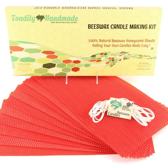 Kit de velas de cera de abeja Toadily, 10 láminas rojas de 20 x 41 cm