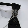 thumbnail image 5 of JZROCKER Steampunk Black Necktie Gothic Rhinestone Metal Chain Crystal Pendant Jewelry Bowtie Evening Adjustable Pre-Tied Bow Tie, 5 of 10
