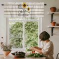 thumbnail image 6 of Sunflowers Rod Pocket Curtain Valance, Modern Bee You Are My Sunshine Wooden Grain Farmhouse Window Valance for Living Room, Bedroom, Kitchen 42"W x 18"L, 6 of 9