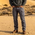 thumbnail image 2 of LODIENY Men Slim Fit Cargo Pants Abrasion Resistant Functional Outdoor Sweatpants Straight Leg Hiking Trousers with Multi Pockets Gray S, 2 of 5