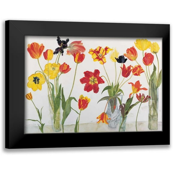 Blackadder, Elizabeth 14x11 Black Modern Framed Museum Art Print Titled - Red and Yellow Tulips