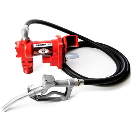 Biltek 12V DC High-Flow 20 GPM Fuel Transfer Pump for Gasoline, Diesel Fuel