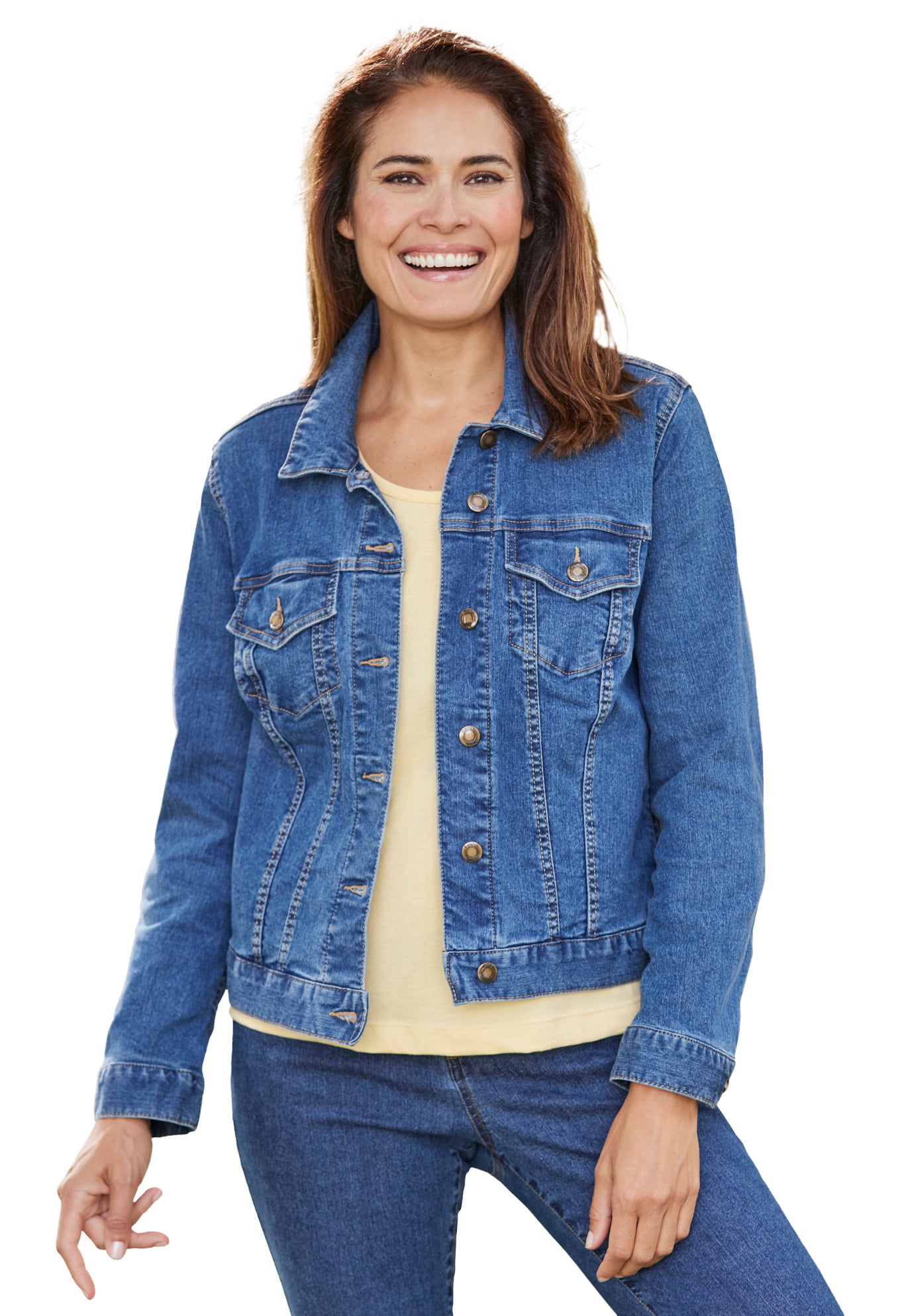 Woman Within Women's Plus Size Stretch Denim Jacket