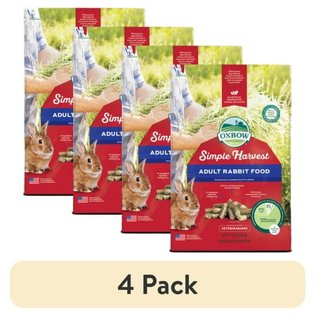 (4 pack) Oxbow Simple Harvest Adult Rabbit Food 8lb.