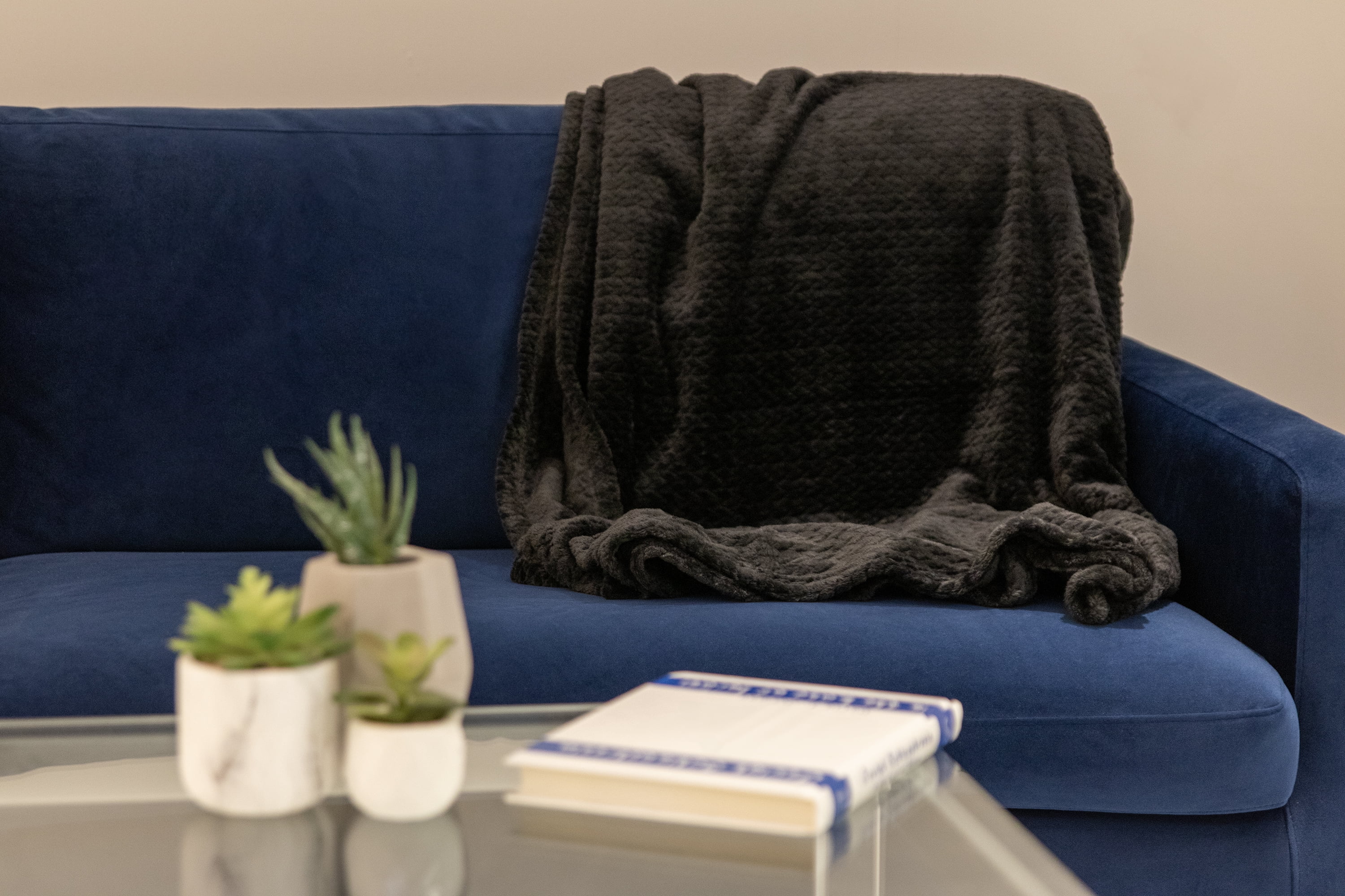 24 Pack of Bulk Wholesale 60”L x 50”W Chenille 250 GSM Throw Blankets for Fall, Winter, Spring, Summer, Beds, Couches, Loveseats and Pets in Black