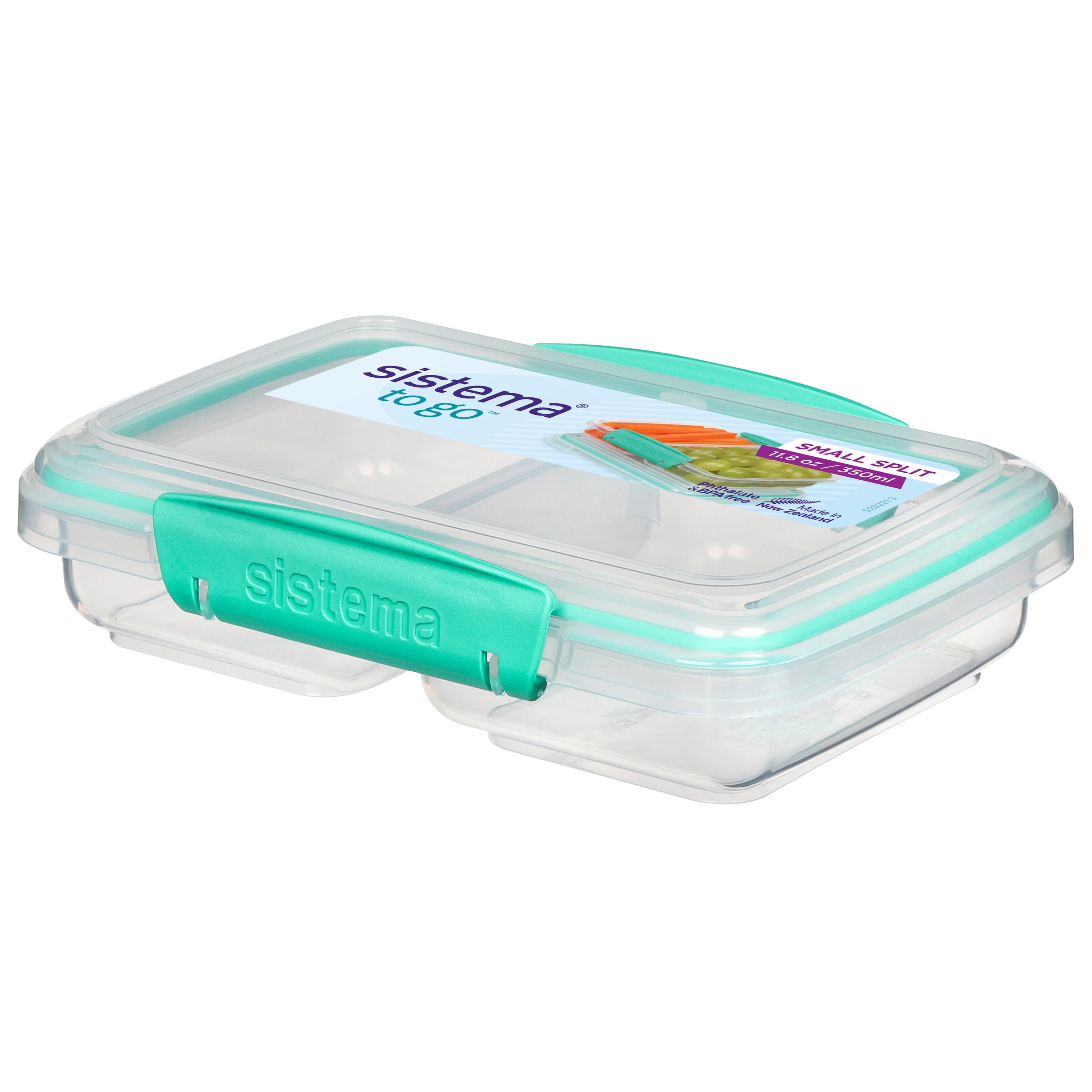 Sistema To Go Small Split Food Snack Container, 350 mL, Colour May Vary, 1 Pack, BPA-Free
