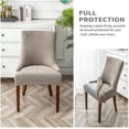 thumbnail image 2 of Stretch Diagonal Stripes Wingback Chair Covers Slipcover - Reusable Arm Chair Protector Cover,Kitchen Dining Chair Covers Protectors for Dining Room Chairs (Khaki,Set of 1), 2 of 8