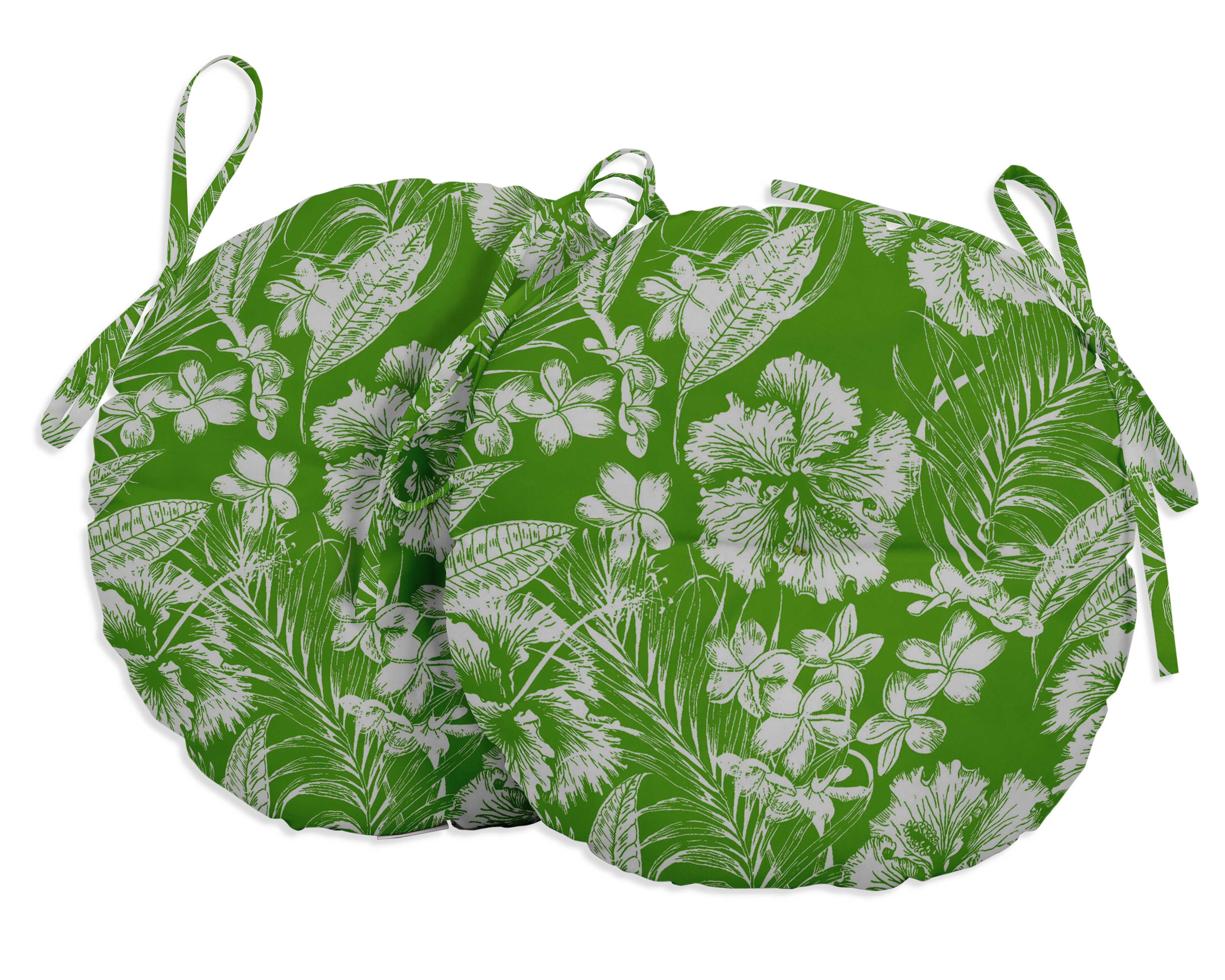 Vargottam Indoor/Outdoor Round Bistro Chair Cushions Block Print 15