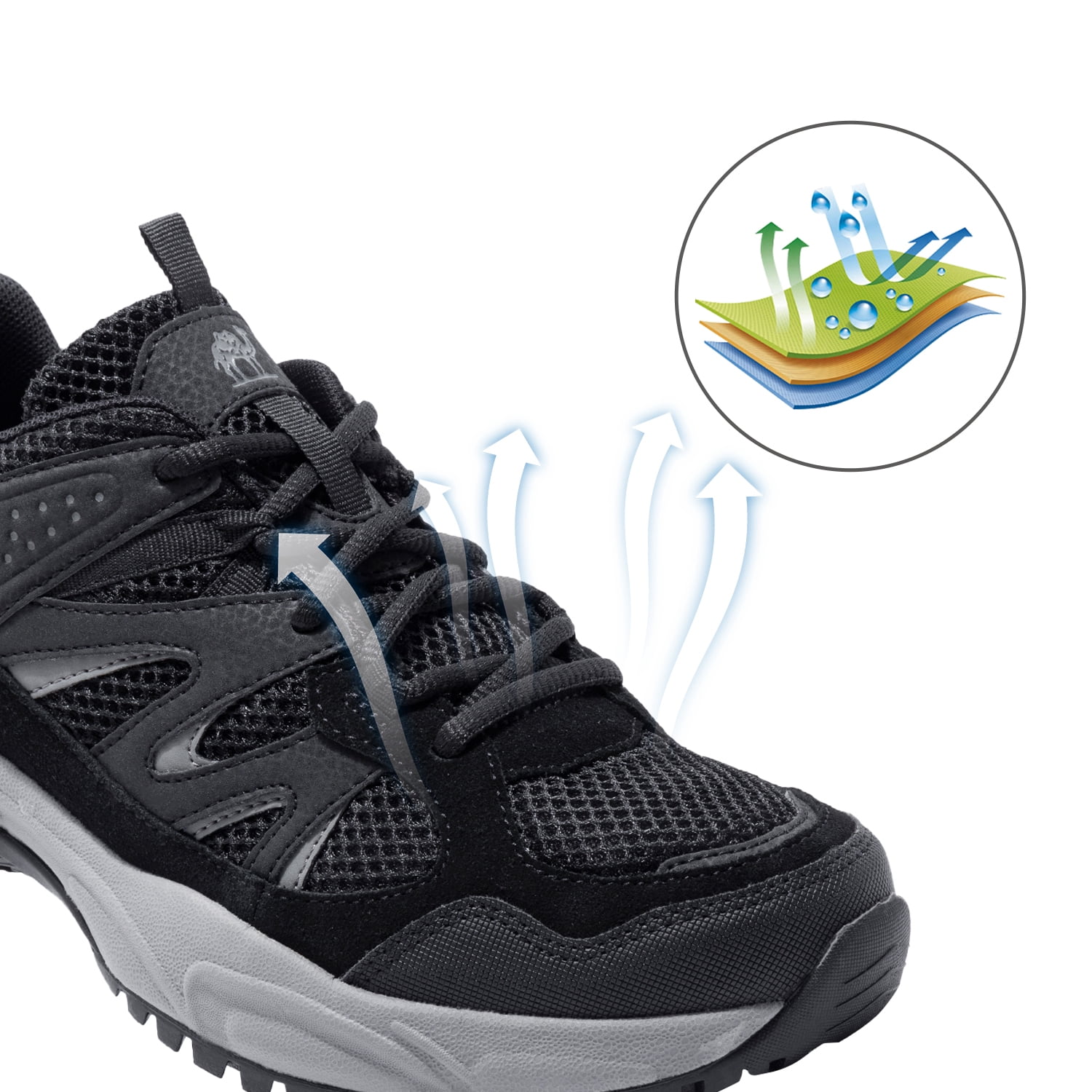 OutPro Men's Hiking Shoes Non-Slip Lightweight Sneakers Breathable Athletic Shoes Low-Top Trail Running Shoes