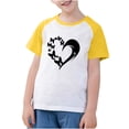 thumbnail image 3 of Feancey T-Shirts d'Été pour Garçons Filles Cœur Imprimé Manches Courtes Hauts Confortables Amples T-Shirts Enfants Décontractés Col Rond Graphiques T-Shirts Liquidation Printemps 2025 Jaune 5 Ans, 3 of 10