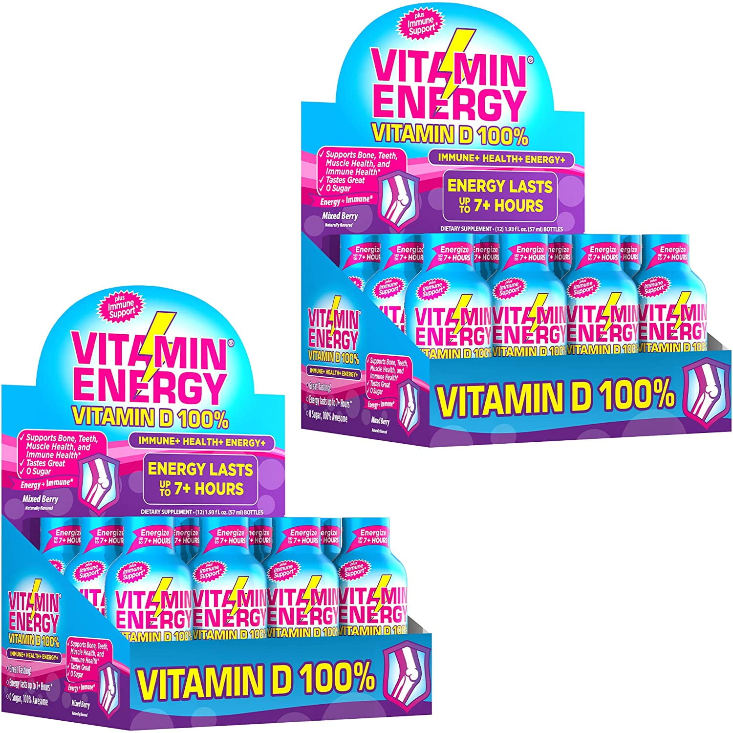 (24 Pack) VitaminEnergy™ Vitamin D 100 Energy Shots, Lasts up to 7