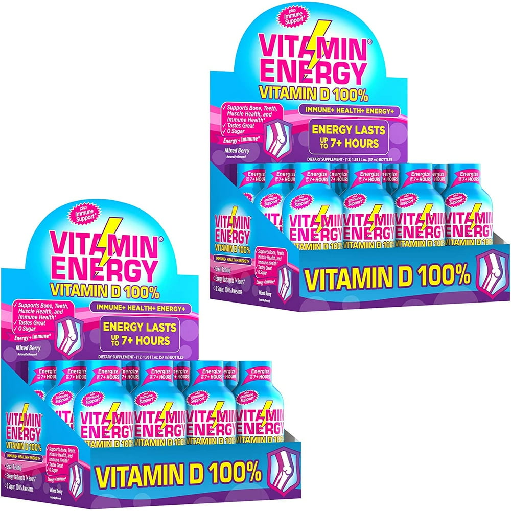 (24 Pack) VitaminEnergy™ Vitamin D 100 Energy Shots, Lasts up to 7