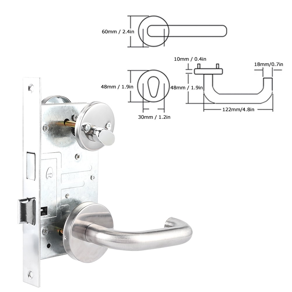 Sonew Stainless Steel Aisle Handle Lock Door Lock Kit for Fire Emergency Exit Corridor,Door Lock