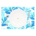 thumbnail image 2 of Rectangular Placemats of 4 Washable Table Mat Suitable for Dining Tables12x18 Inch Ocean Blue Watercolor Foliage, 2 of 8