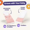 thumbnail image 3 of ComfyBumpy Ergonomic Baby Bouncer Seat - Portable Bouncing Chair with Adjustable Height Positions- Pink, 3 of 10