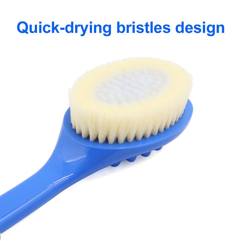 Unique Bargains Curved Handle Soft Bristle Bath Massage Scrub Back