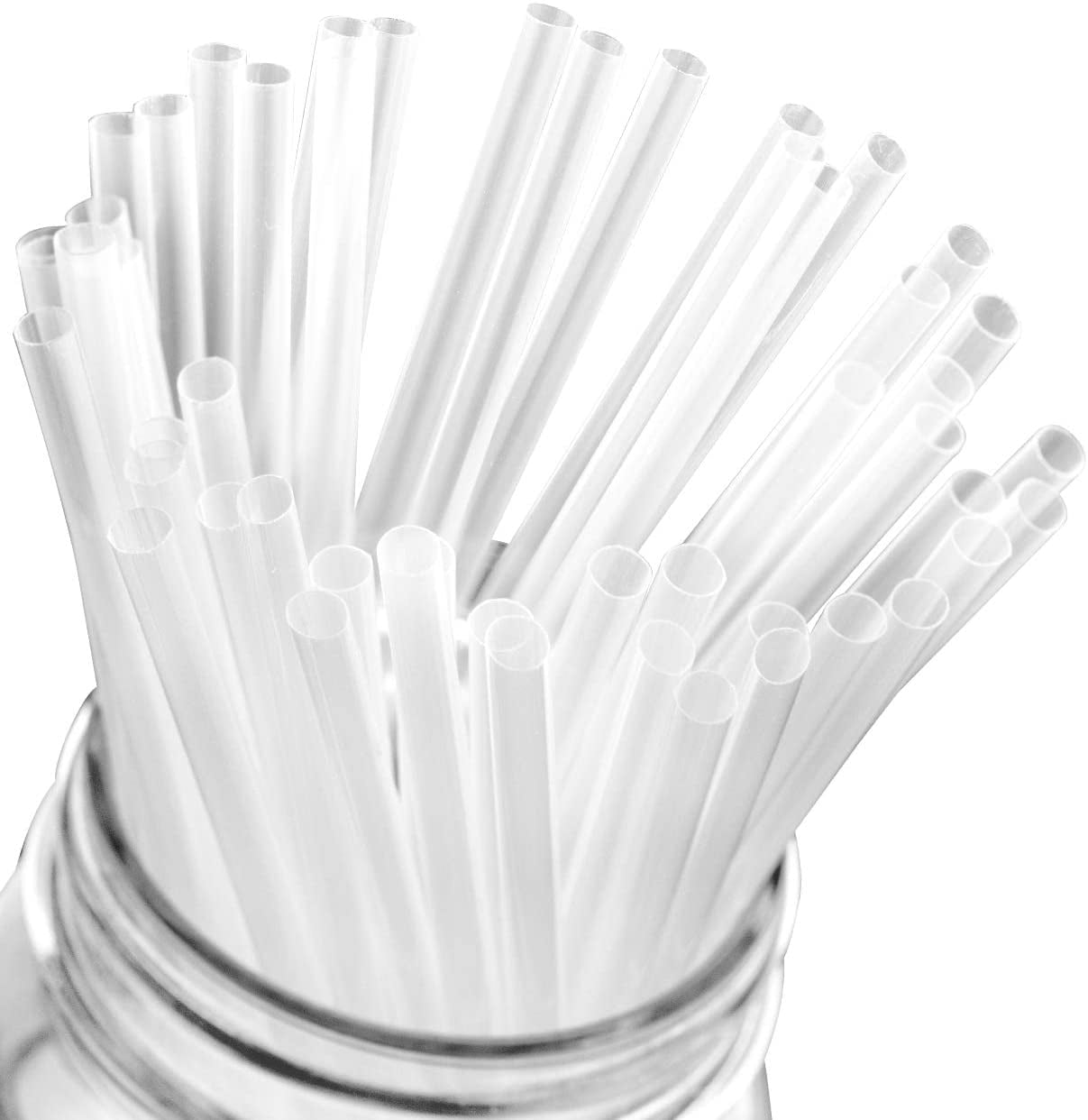 Individually Wrapped  7.75 Inches Clear Plastic Drinking Straws 500 Pack 