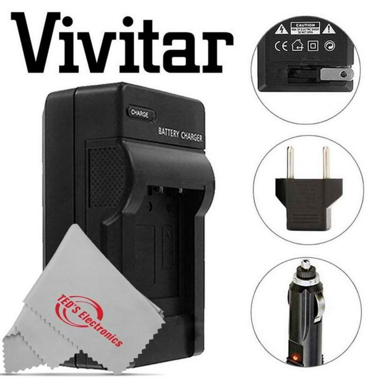 Two Vivitar VIV-CB-11LH Li-On Battery and Battery Charger for