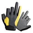 thumbnail image 4 of SunniMix 3 Cut Finger Gloves Finger Protection Non-Slip Breathable Cycling Gloves ens Gray Yellow, 4 of 8
