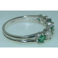 thumbnail image 3 of LBG 925 Sterling Silver Natural Opal & Emerald Womans Wedding Ring - Size 5.5, 3 of 3