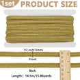 thumbnail image 2 of 15.86 Yards Gimp Braid Trim 1/2 inch Wide Decorative Gold Trim Embroidery Lace Ribbon with Wave Edge Polyester Curtain Lace Trimmer Ribbon for Sewing Crafts Curtains Accessories for diy, 2 of 9