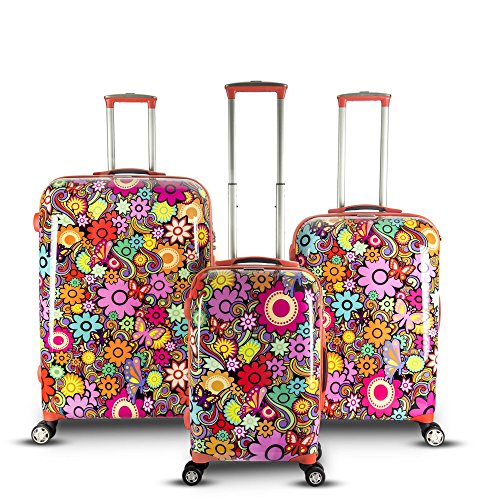 floral hardside luggage