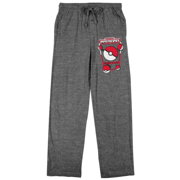 Pokemon Pokeball Men's Heather Gray Sleep Pajama Pants-Small