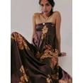 thumbnail image 5 of Women'S Floral Maxi Dress Sleeveless Backless A-Line Long Flowing Dress Hollow Back Spaghetti Strap Sundress Brown L, 5 of 6