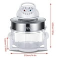 18qt Glass Air Fryer, with Time&140°F482°F Temperature Controls