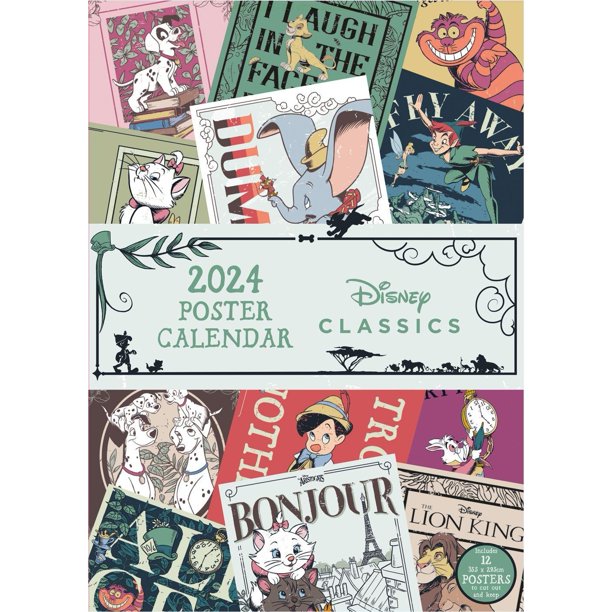 Disney Classics - Calendario de Pared A3 2024 Diseño Póster (Multicolor)