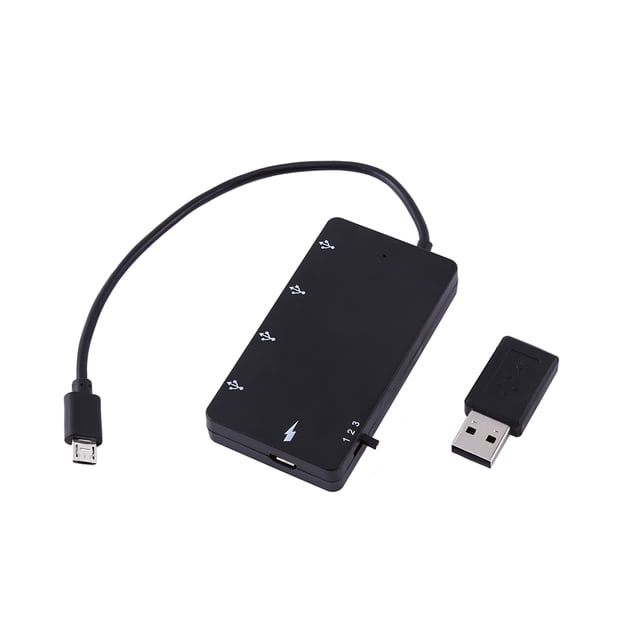 4 Ports Micro USB Hub, Prend en Charge à Chaud Permutable, OTG et de Charge, Compatible avec et, USB Mâle à Micro USB Adaptateur Femelle