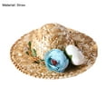 thumbnail image 7 of Pet Sun Hat High Durability Cute Appearance Eye-catching Floral Style Lovely Pet Cat Dog Woven Straw Hat Pet Supplies, 7 of 7