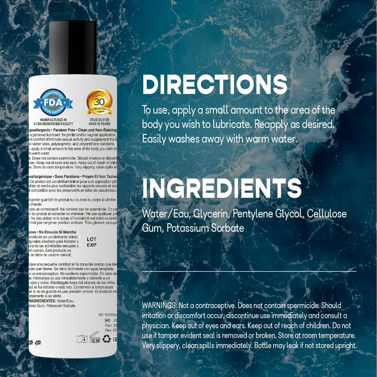 Wet Original Liquid Lubrication, 32 Fl Oz Bottle w/ Pump - Unisex Personal  Lubricant
