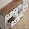 thumbnail image 5 of Lofka 47.2" Dresser for Bedroom with 6 Double Drawers, Farmhouse Wood Storage Cabinet with Smooth Metal Handle, 5 of 11