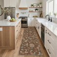 thumbnail image 5 of GENIMO 5'x7' Area Rug for Living Room, Machine Washable Non Slip Low Pile Rug for Bedroom Dining Room, Romantic Floral, Dusty Brown, 5 of 7