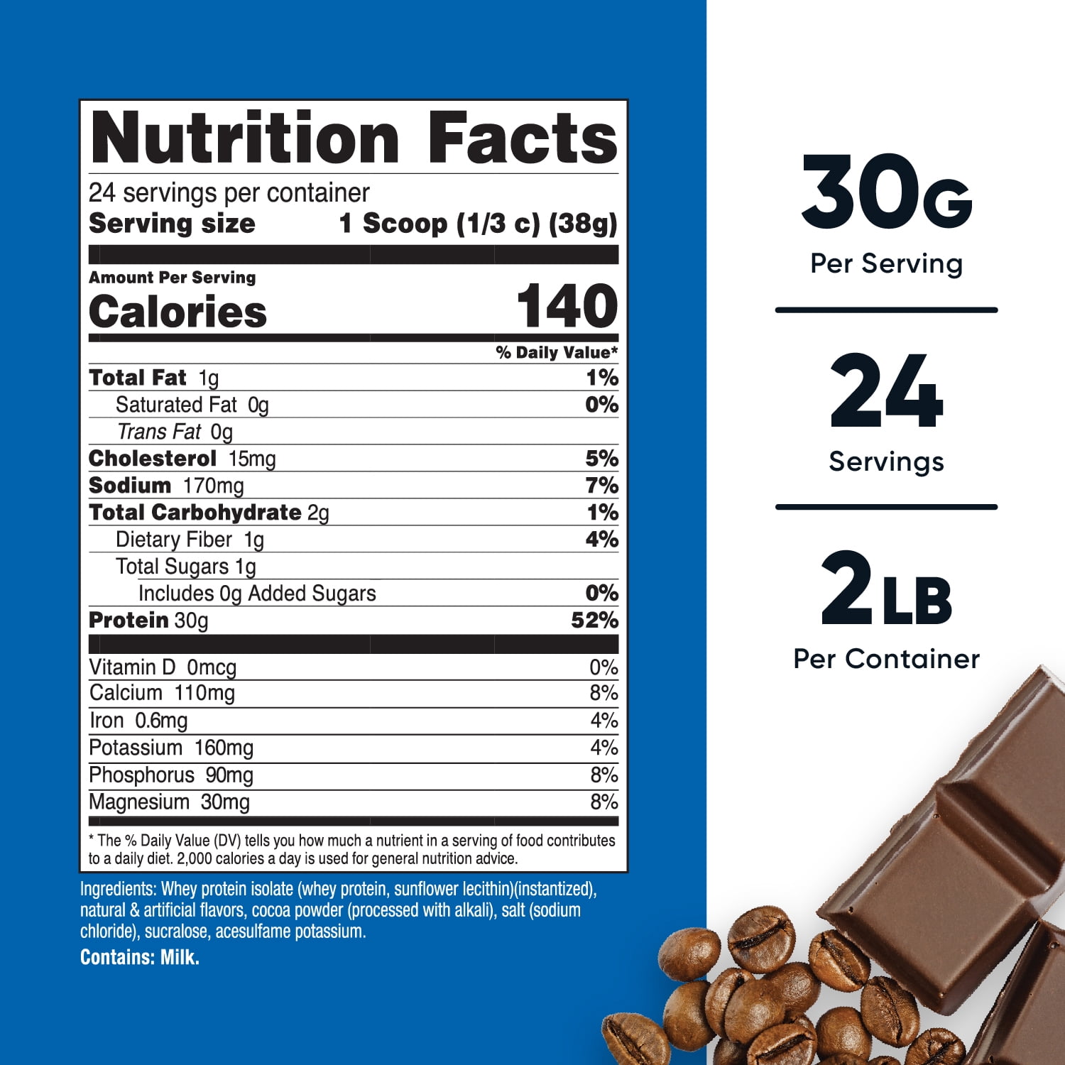 Nutricost Whey Protein Isolate Powder (Mocha) 2LBS - Non-GMO & Gluten-Free