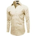 thumbnail image 2 of Omega Italy Men's Long Sleeve Dress Shirt Solid Color Regular Fit 25 Colors, 2 of 5