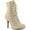 004 Cream Faux Leather, variant on FLASHDANCE-1020-8, 8" Heel 4" Platform LED Illuminated Ankle Boot