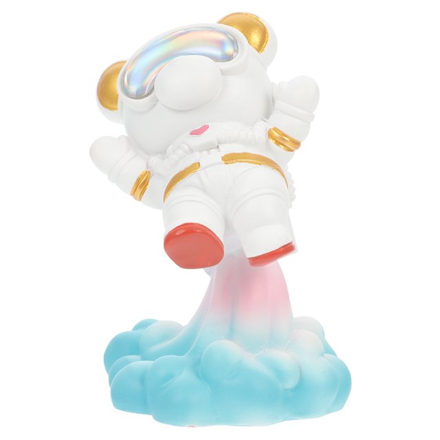 KAKOWELY 1 figura de astronauta de resina. Figura de oso astronauta. Estatua de astronauta de resina.