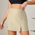 thumbnail image 4 of Amzcrzy Women's Mini Skirts Versatile Trendy Spilt Hem Skirts for Women Casual Solid Color Business Skort Comfy Basic High Waist Zipper Summer Skirts S, 4 of 8