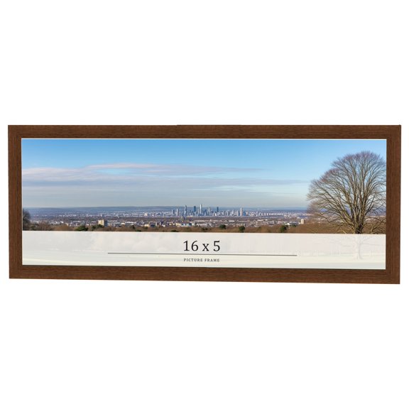 16x5 Brown Real Wood Picture Frame Width 1.25 inches | Interior Frame Depth 0.5 inches | Galvin