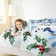 thumbnail image 4 of Feelyou 3D Snowman Queen Comforter Set for Kids, Merry Christmas Bedding Sets, Western Festival Reversible Bedding Comforter Set, Luxury Bedroom Decor,3 Pieces, 4 of 8