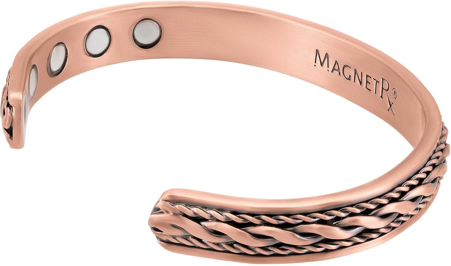 MagnetRX® Women’s Copper Bracelet – 99.9% Pure Copper Adjustable Cuff Bracelet with Magnetic Design (Inlay Wire)