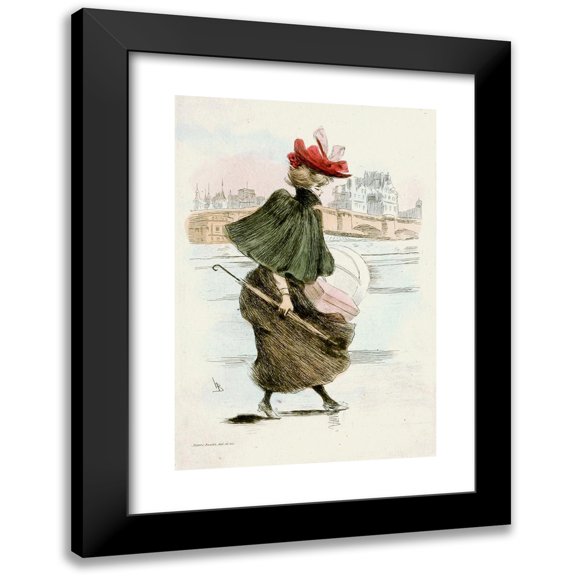 Henri Boutet 11x14 Black Modern Framed Museum Art Print Titled - 1993 Nineteenth -Century Female Modes (1908)